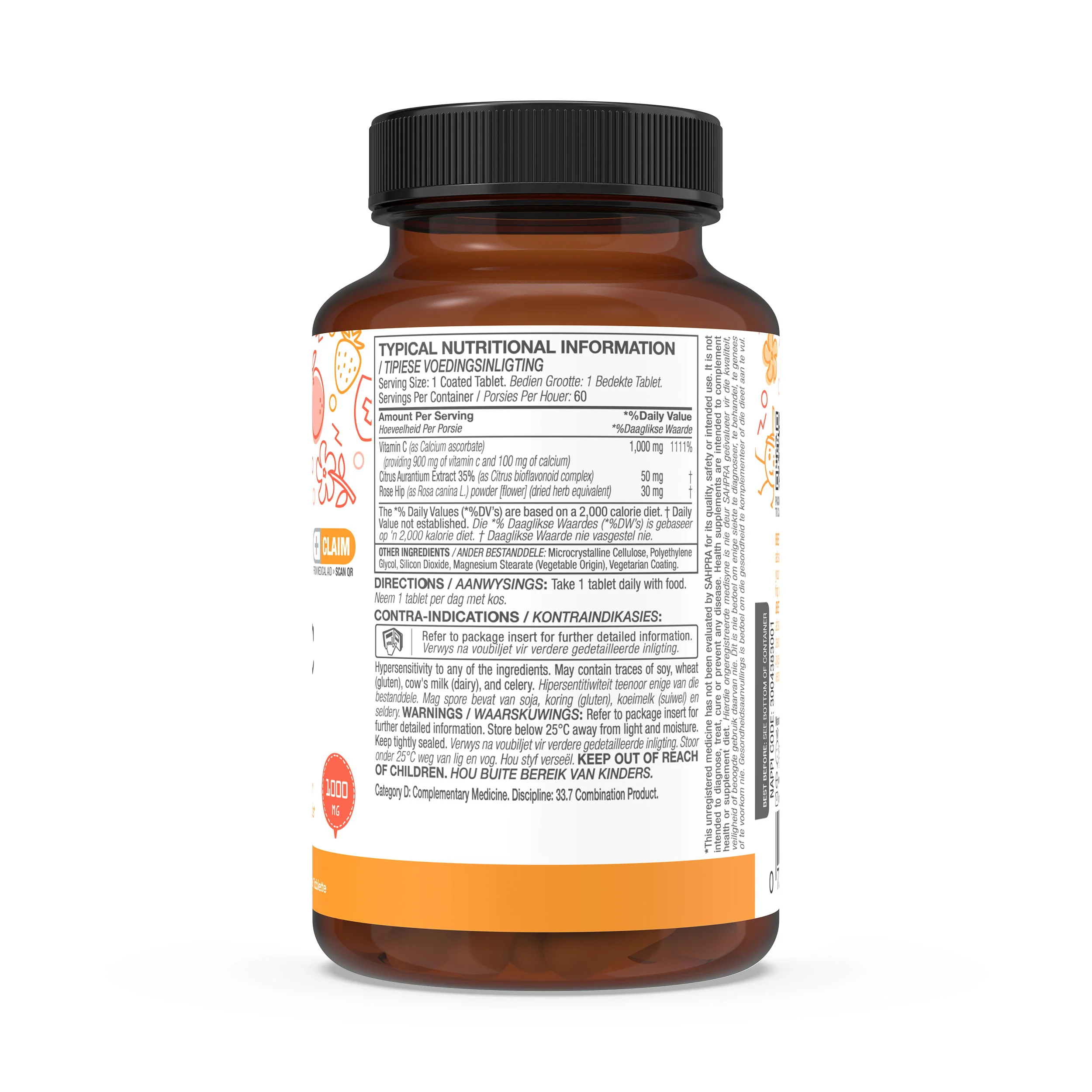 Vitamin C Buffered 1000mg with Rose Hip 30mg & Bioflavonoids 50mg 60 Coated Tablets