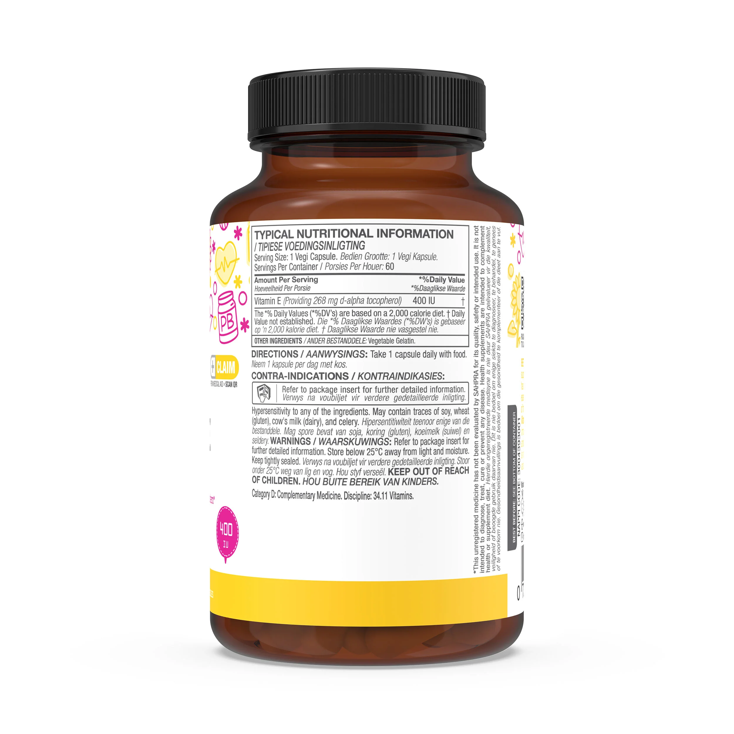 Vitamin E 400iu (Providing 268mg D-Alpha Tocopherol) 60 Vegi Capsules