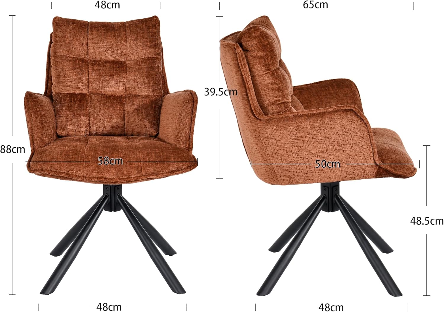 Duhome 180° drehbarer Esszimmerstuhl mit automatischer Liegefunktion