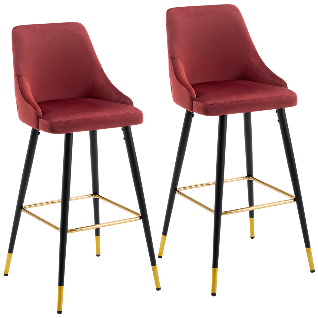 2x Barhocker Barstuhl aus Stoff Samt Gestell aus Metall Tresenhocker Bar Sessel gut gepolstert mit Lehne Farbauswahl Duhome 5170G