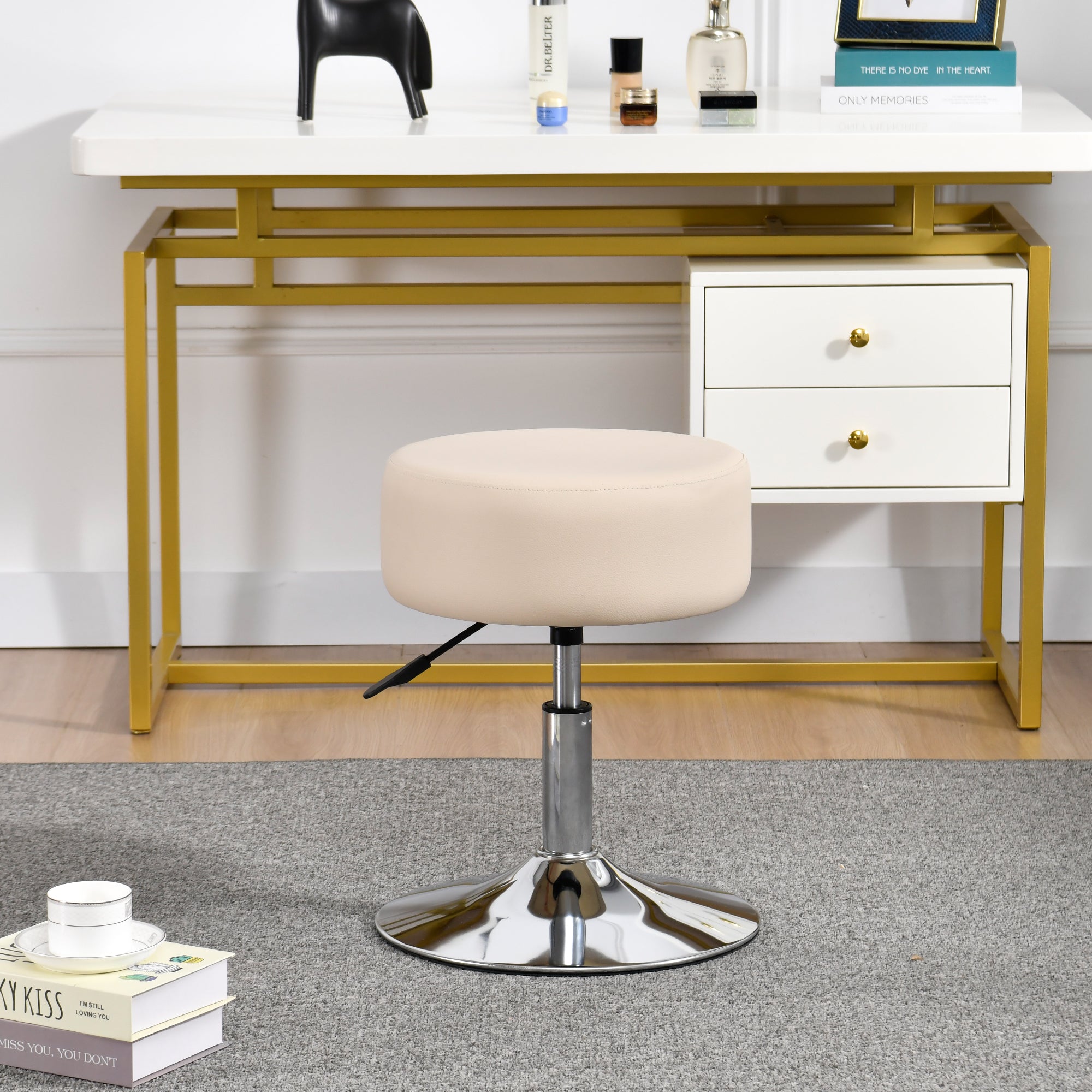 Drehhocker Sitzhocker Hocker RUND höhenverstellbar drehbar aus Kunstleder Farbauswahl Duhome 428S