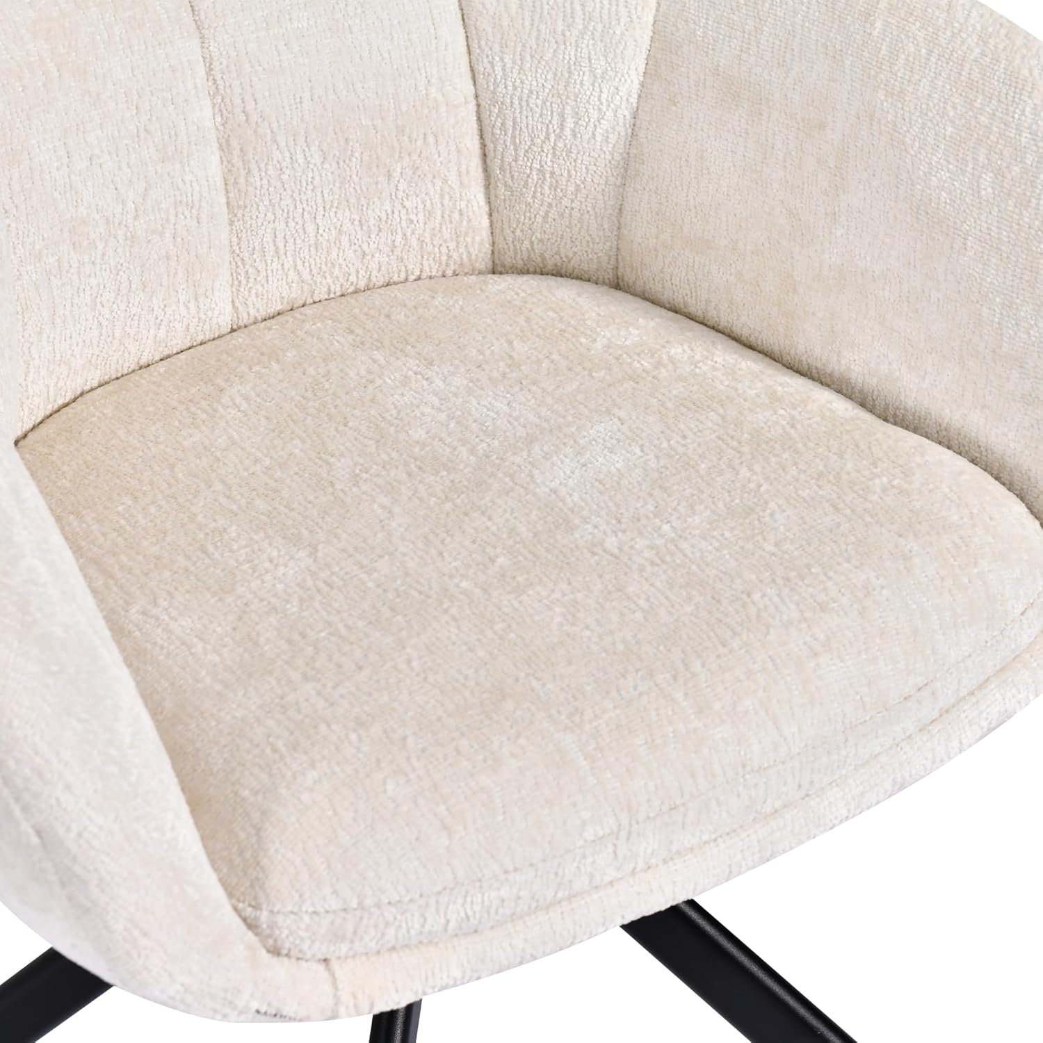 Duhome Loungesessel Armlehnstuhl aus Chenille-Stoff, Schminktisch Stuhl Esszimmerstuhl Sitzschale 360° drehbar 9-213A