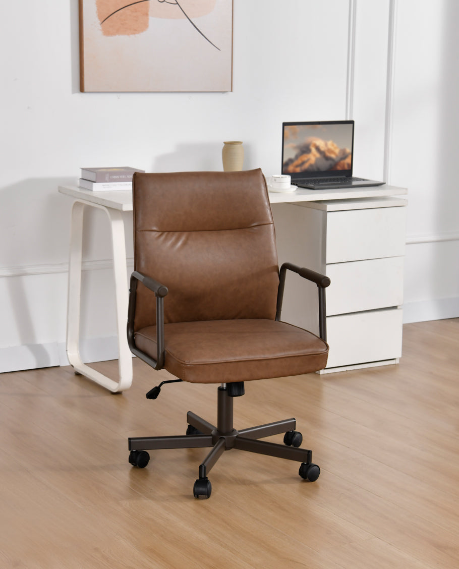 Höhenverstellbarer Bürostuhl mit 360°-Drehung aus PVC