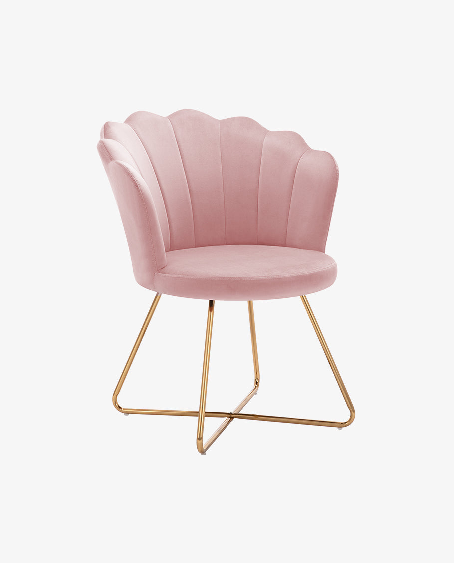 Duhome Sessel aus Stoff Samt Polstersessel Retro Design Polsterstuhl Metallgestell gold 8057C