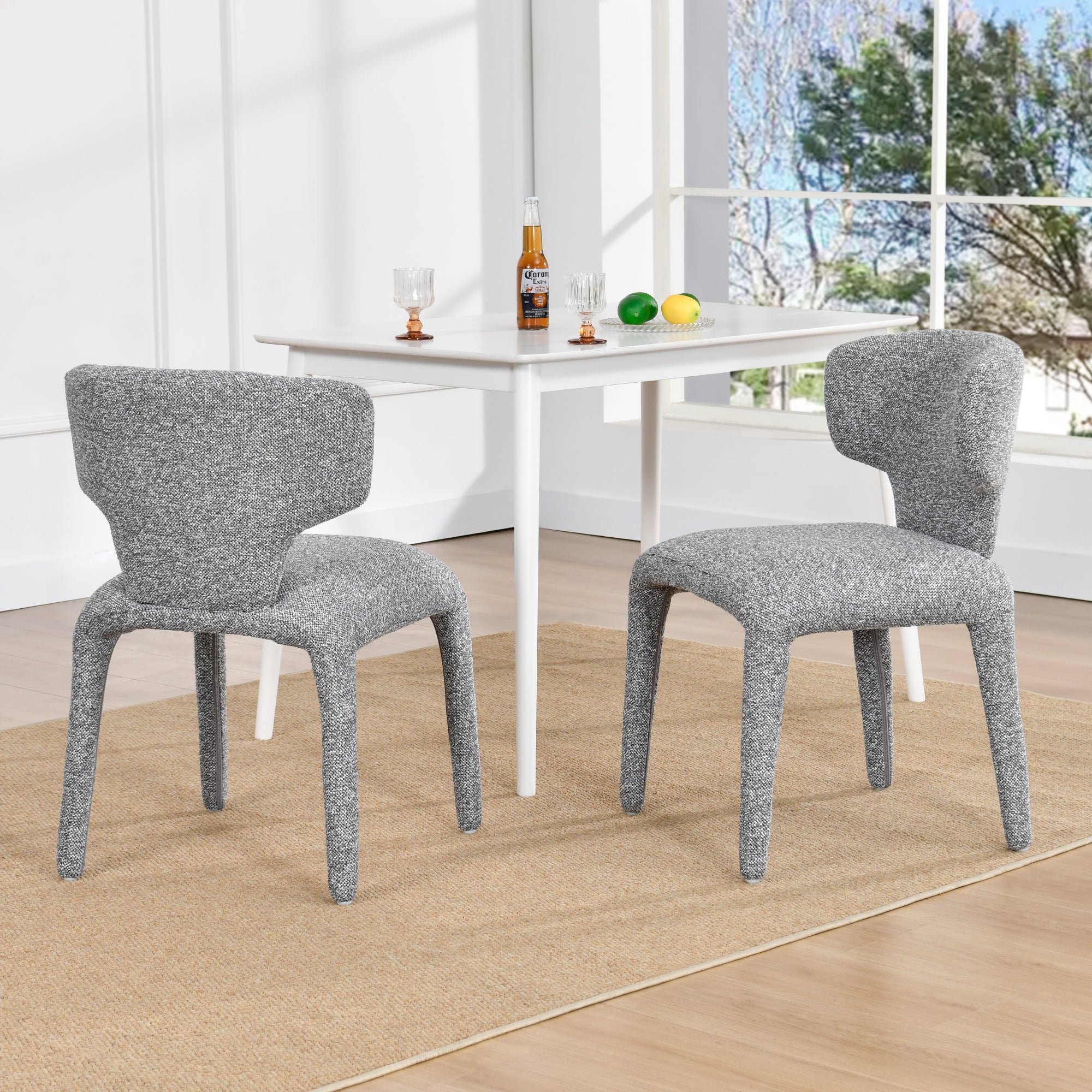 Duhome Essstuhl 2er Set Küchenstuhl Vollbedeckung Bouclé Material Leicht Luxus minimalistischer Stil