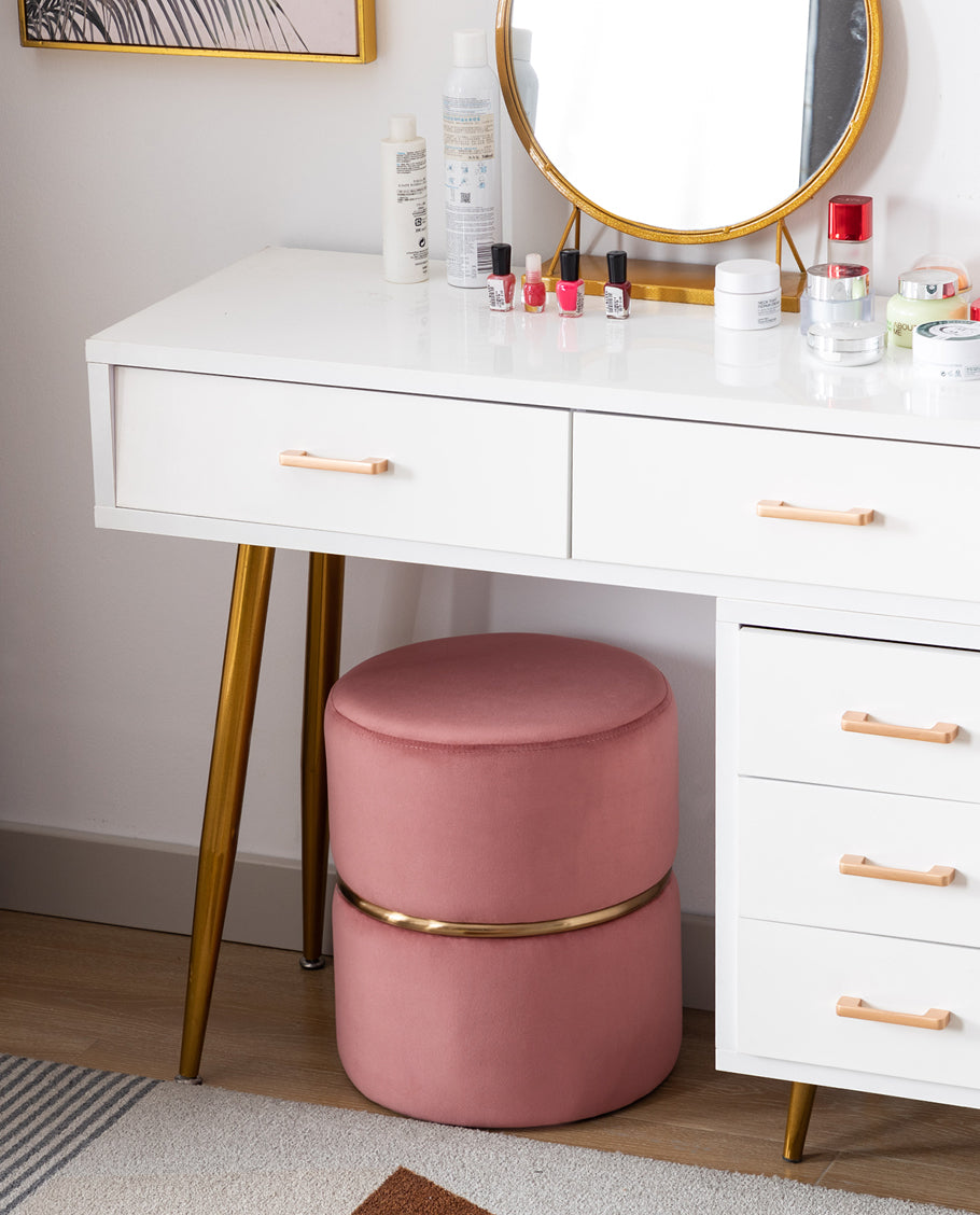 Duhome Sitzhocker Hocker Rund Polsterhocker Schminkhocker edles Design 9123