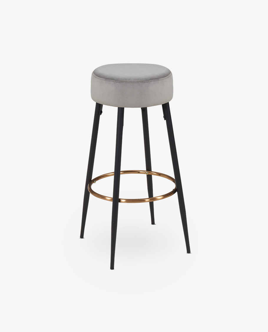 2x Barhocker rund Barstuhl aus Stoff Samt Gestell aus Metall Tresenhocker gut gepolstert Sitzhöhe 80 cm Farbauswahl Duhome 5168A