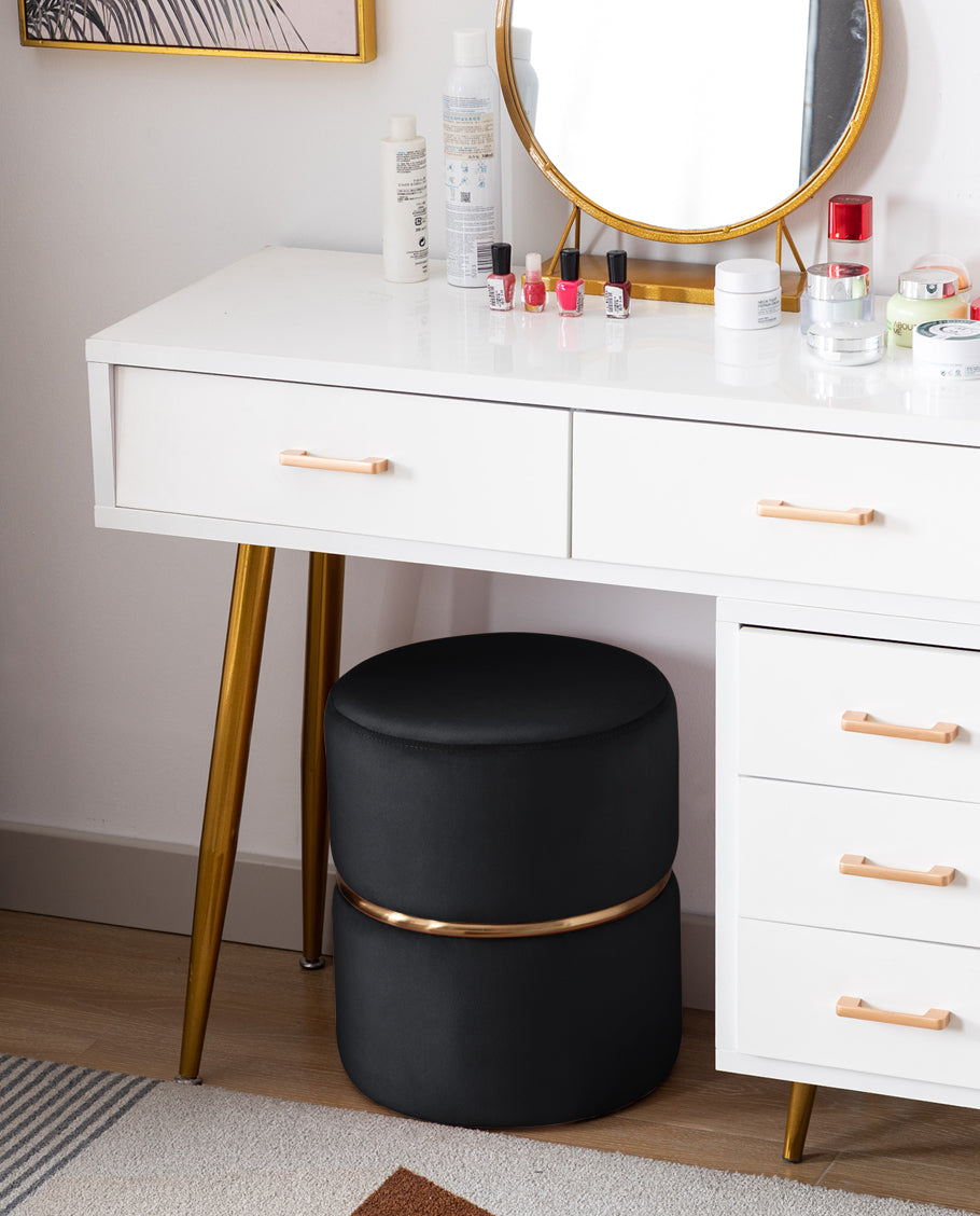 Duhome Sitzhocker Hocker Rund Polsterhocker Schminkhocker edles Design 9123