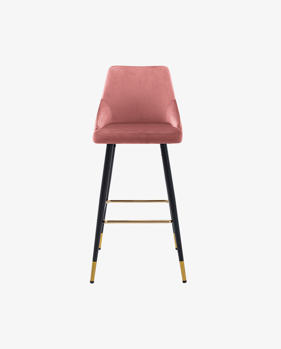 2x Barhocker Barstuhl aus Stoff Samt Gestell aus Metall Tresenhocker Bar Sessel gut gepolstert mit Lehne Farbauswahl Duhome 5170G