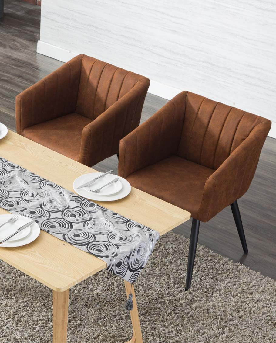 Esszimmerstuhl aus Stoff (Samt) Farbauswahl Retro Design Stuhl mit Rückenlehne Sessel Metallbeine Duhome 8065