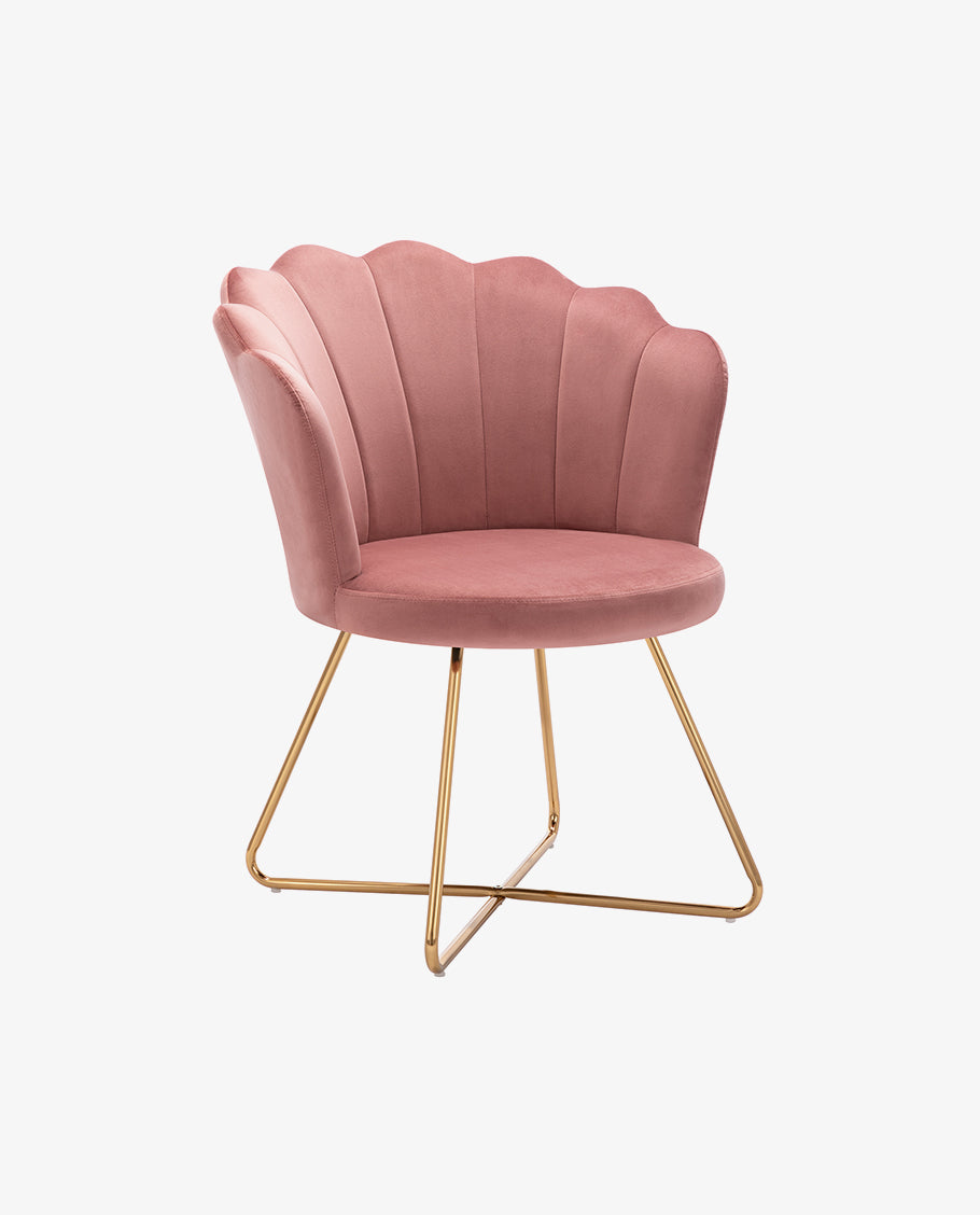 Duhome Sessel aus Stoff Samt Polstersessel Retro Design Polsterstuhl Metallgestell gold 8057C