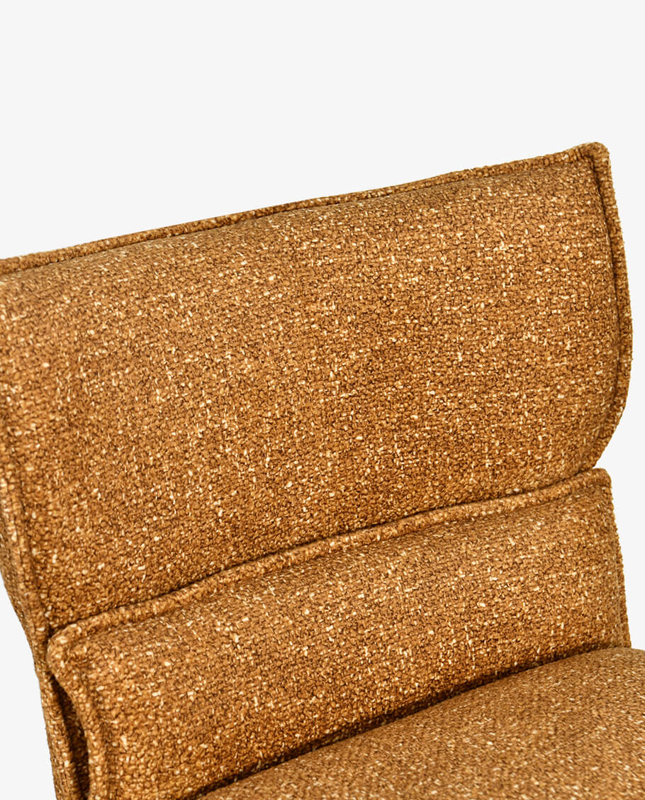 Höhenverstellbarer Drehbarer Bouclé-Barhocker mit Fußstütze