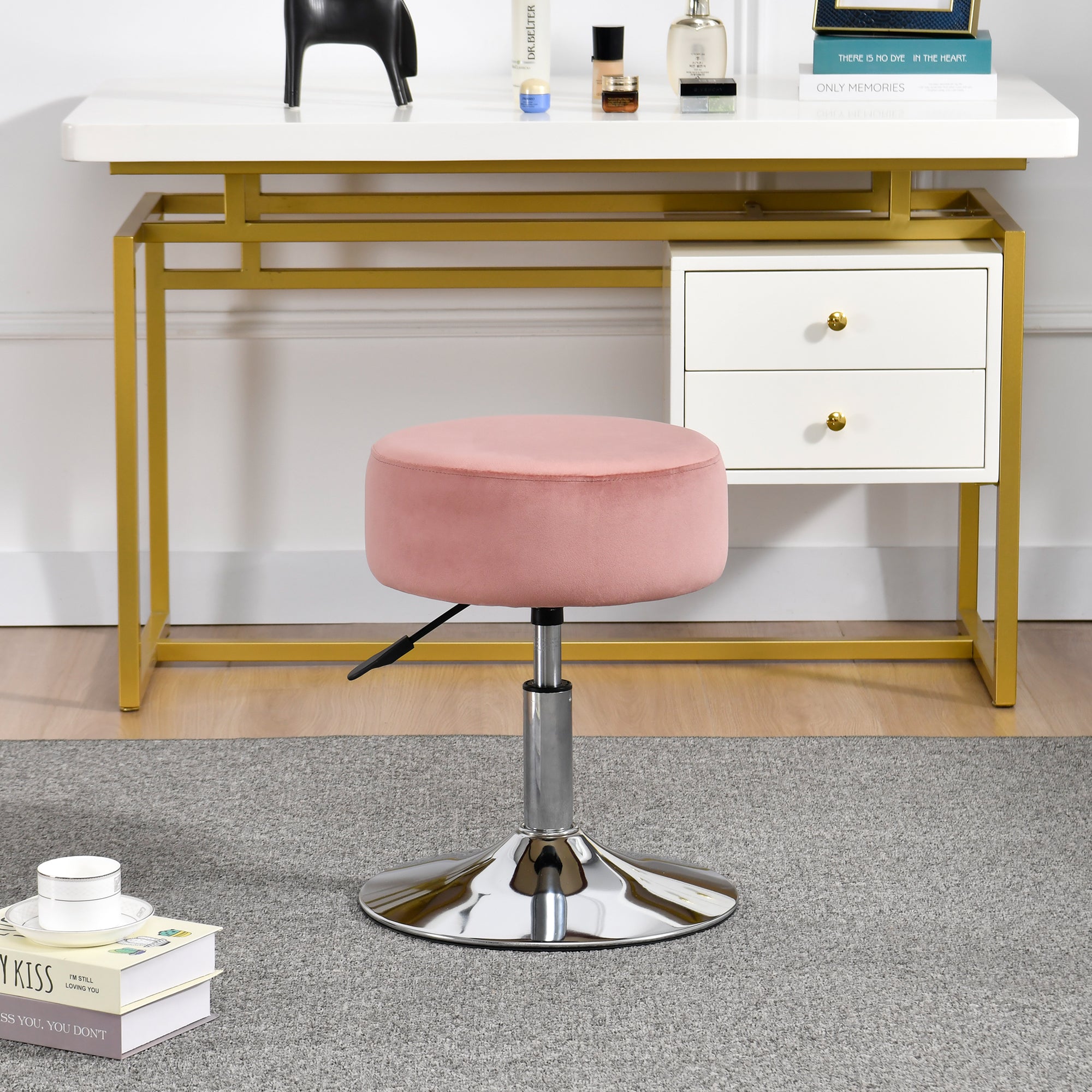 Drehhocker Sitzhocker Hocker RUND höhenverstellbar drehbar aus Kunstleder Farbauswahl Duhome 428S