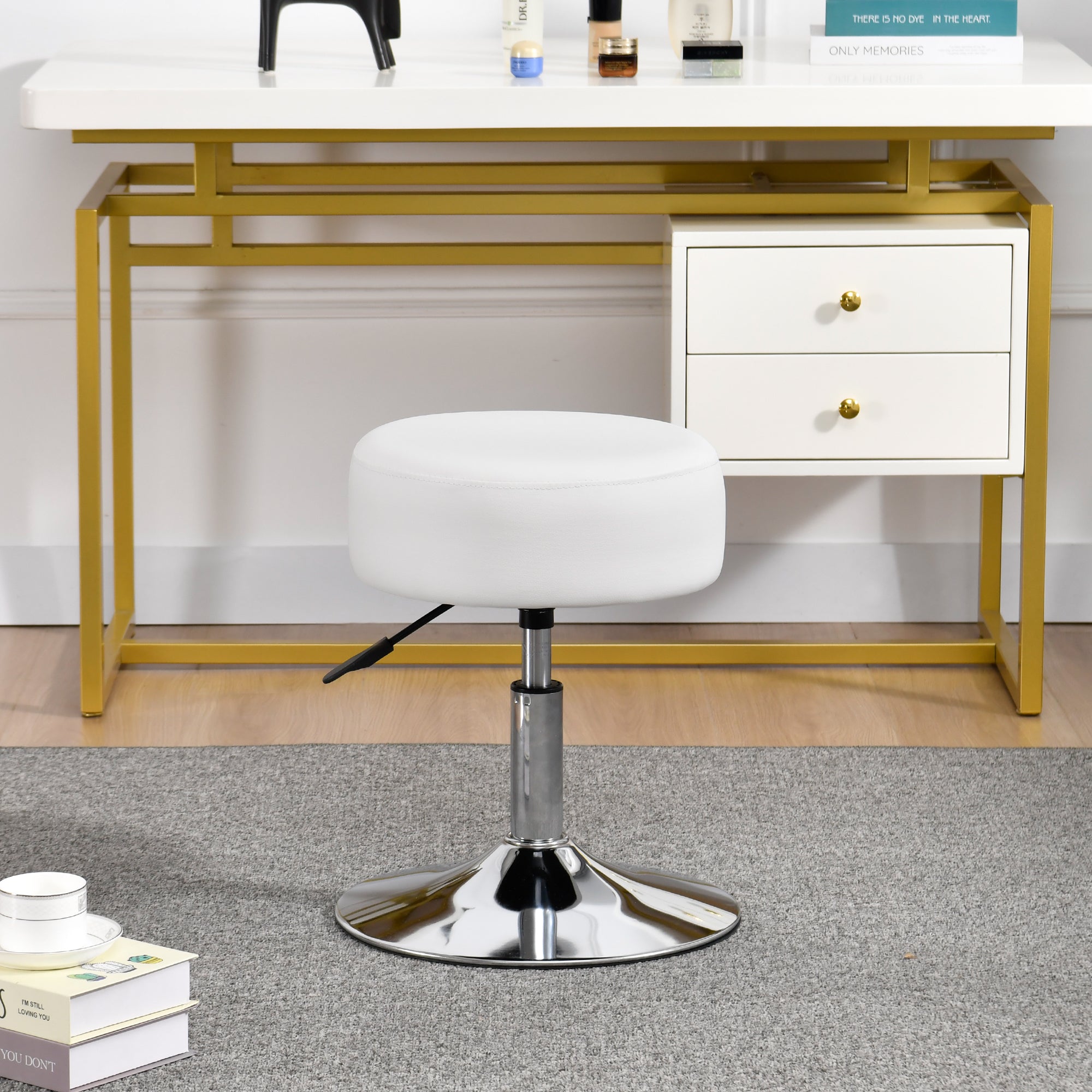 Drehhocker Sitzhocker Hocker RUND höhenverstellbar drehbar aus Kunstleder Farbauswahl Duhome 428S