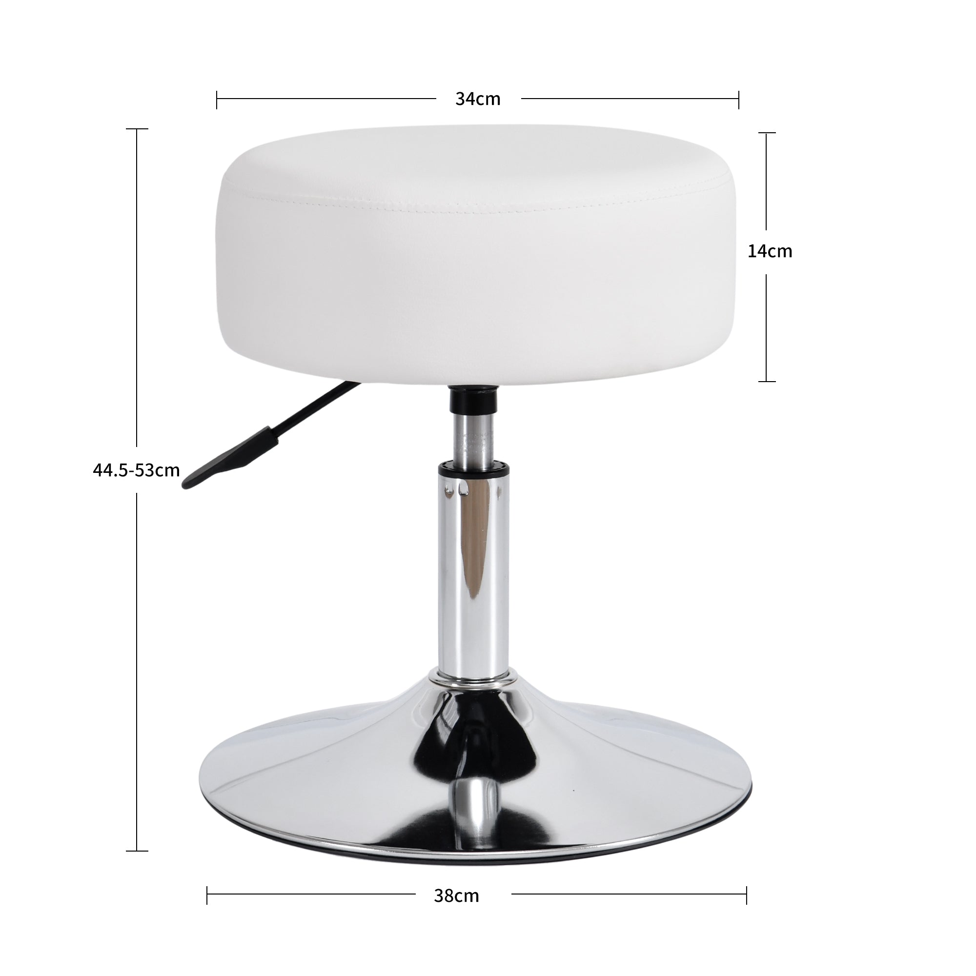 Drehhocker Sitzhocker Hocker RUND höhenverstellbar drehbar aus Kunstleder Farbauswahl Duhome 428S