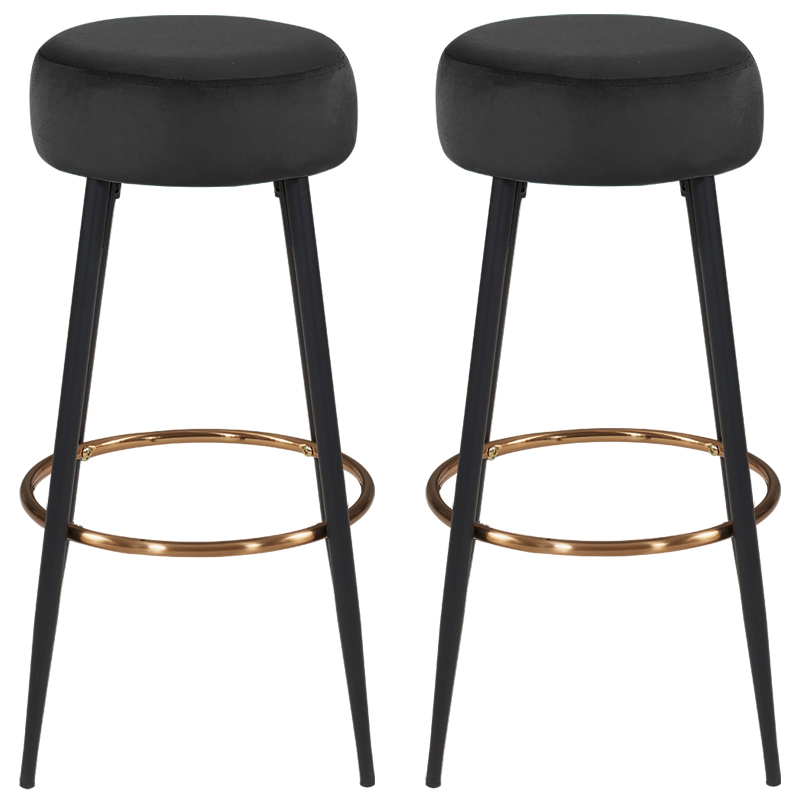 2x Barhocker rund Barstuhl aus Stoff Samt Gestell aus Metall Tresenhocker gut gepolstert Sitzhöhe 80 cm Farbauswahl Duhome 5168A