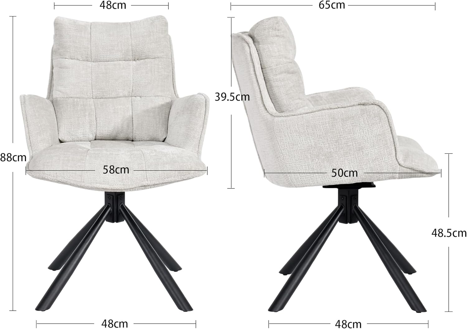 Duhome 180° drehbarer Esszimmerstuhl mit automatischer Liegefunktion