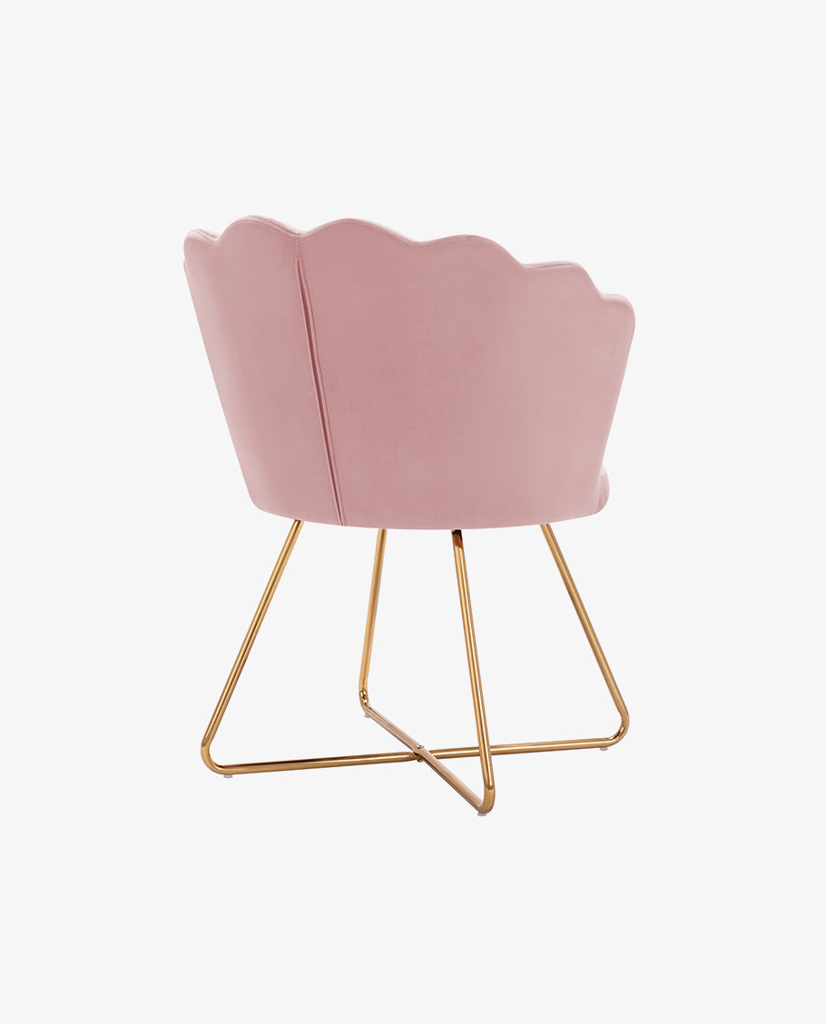 Duhome Sessel aus Stoff Samt Polstersessel Retro Design Polsterstuhl Metallgestell gold 8057C