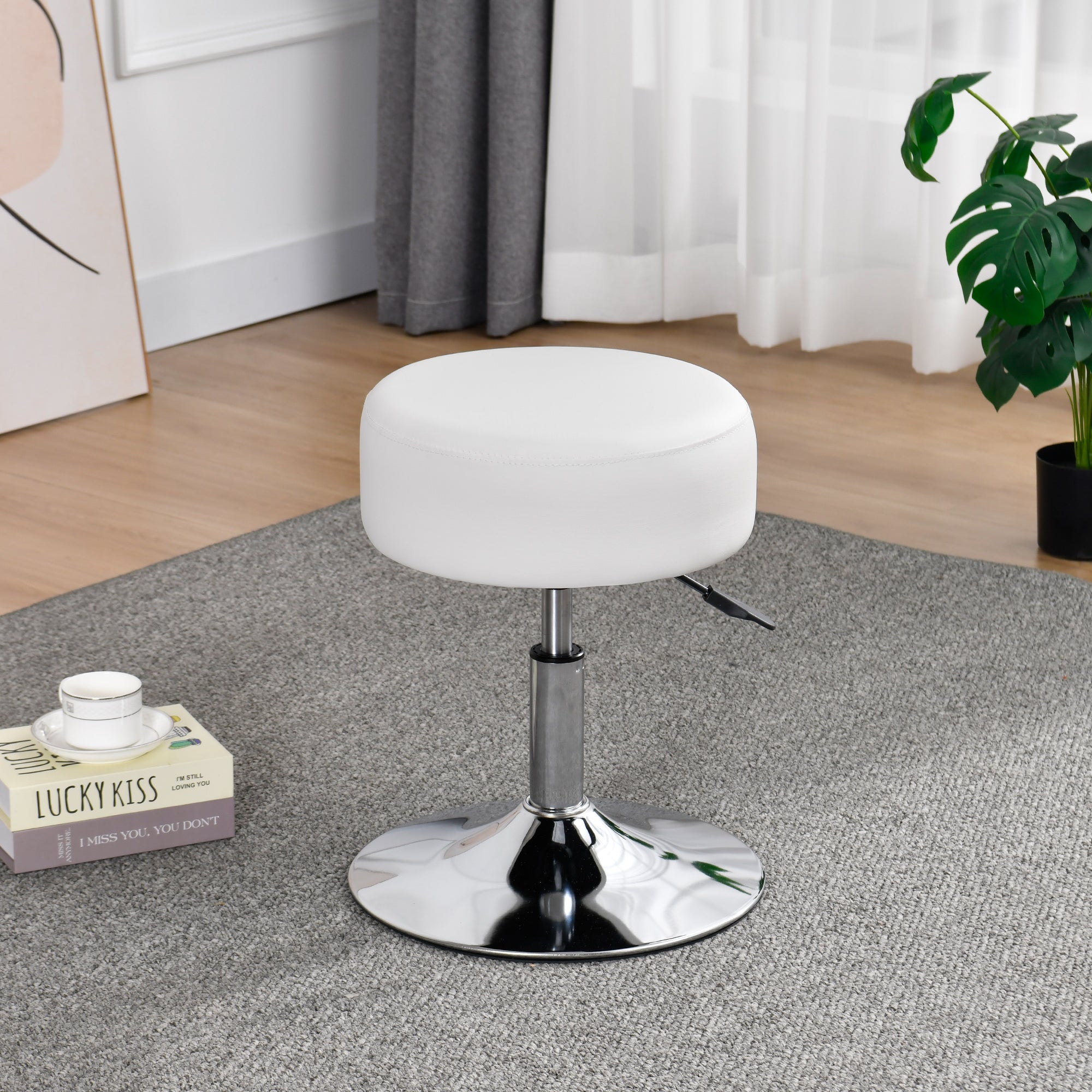 Drehhocker Sitzhocker Hocker RUND höhenverstellbar drehbar aus Kunstleder Farbauswahl Duhome 428S