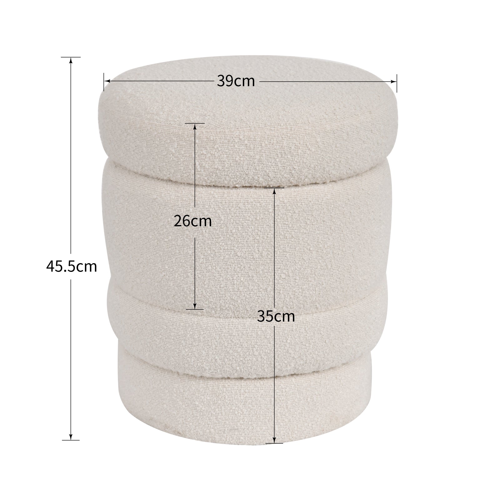 Duhome Ottoman Drehbar Rund Polsterhocker mit Stauraum Sitzhocker mit Deckel Stauhocker