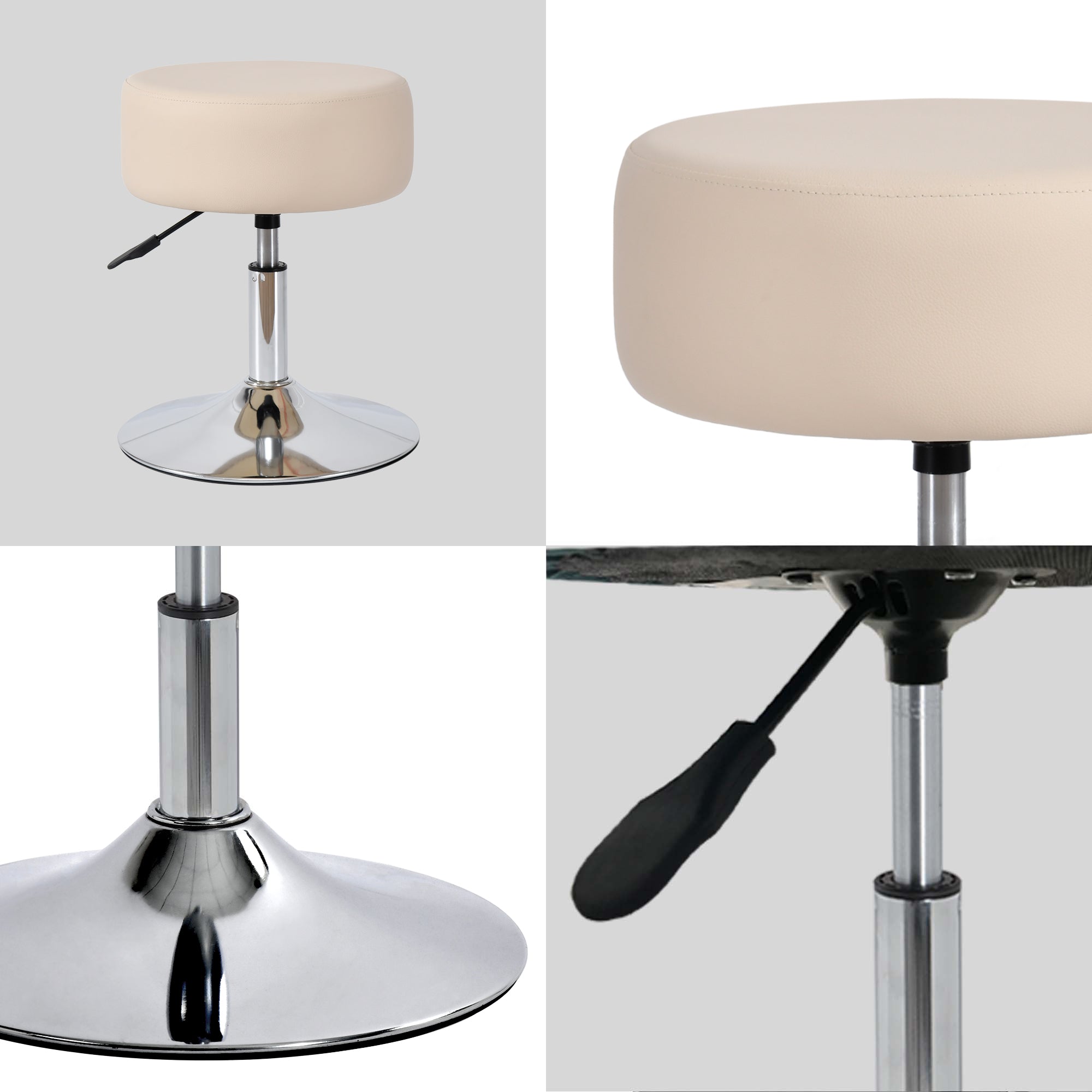 Drehhocker Sitzhocker Hocker RUND höhenverstellbar drehbar aus Kunstleder Farbauswahl Duhome 428S