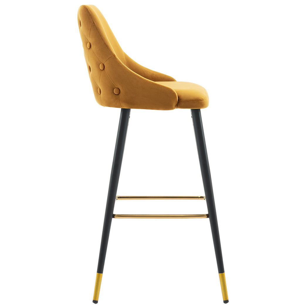 2x Barhocker Barstuhl aus Stoff Samt Gestell aus Metall Tresenhocker Bar Sessel gut gepolstert mit Lehne Farbauswahl Duhome 5170G