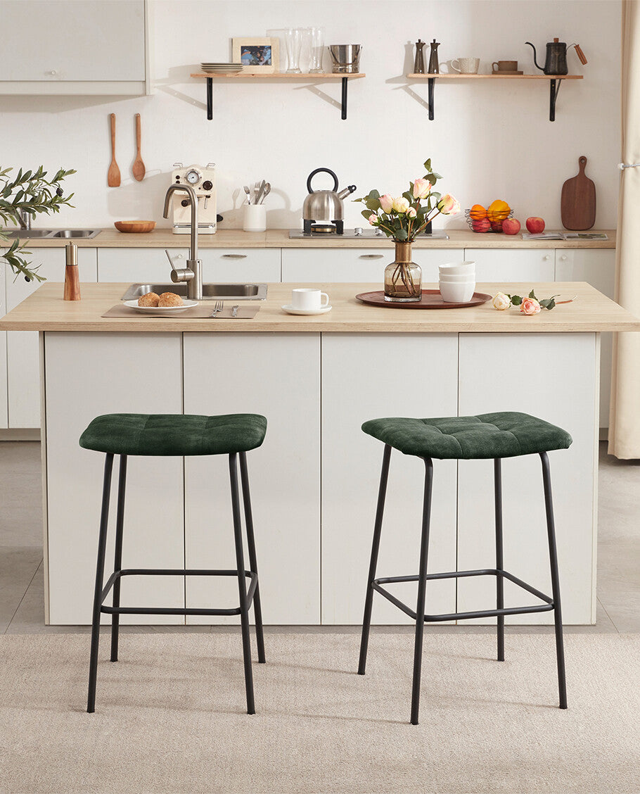 Duhome 2x Barhocker Barstuhl Gestell aus Metall Tresenhocker gepolstert Sitzhöhe 71 cm 5298D1