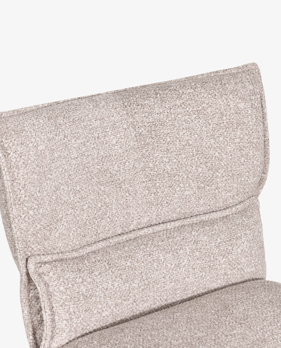 Höhenverstellbarer Drehbarer Bouclé-Barhocker mit Fußstütze