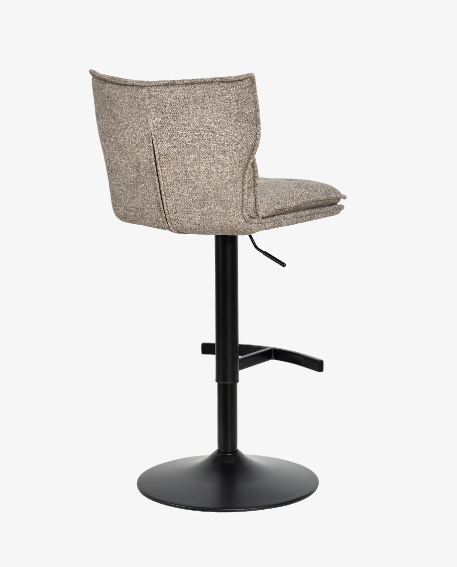 Höhenverstellbarer Drehbarer Bouclé-Barhocker mit Fußstütze