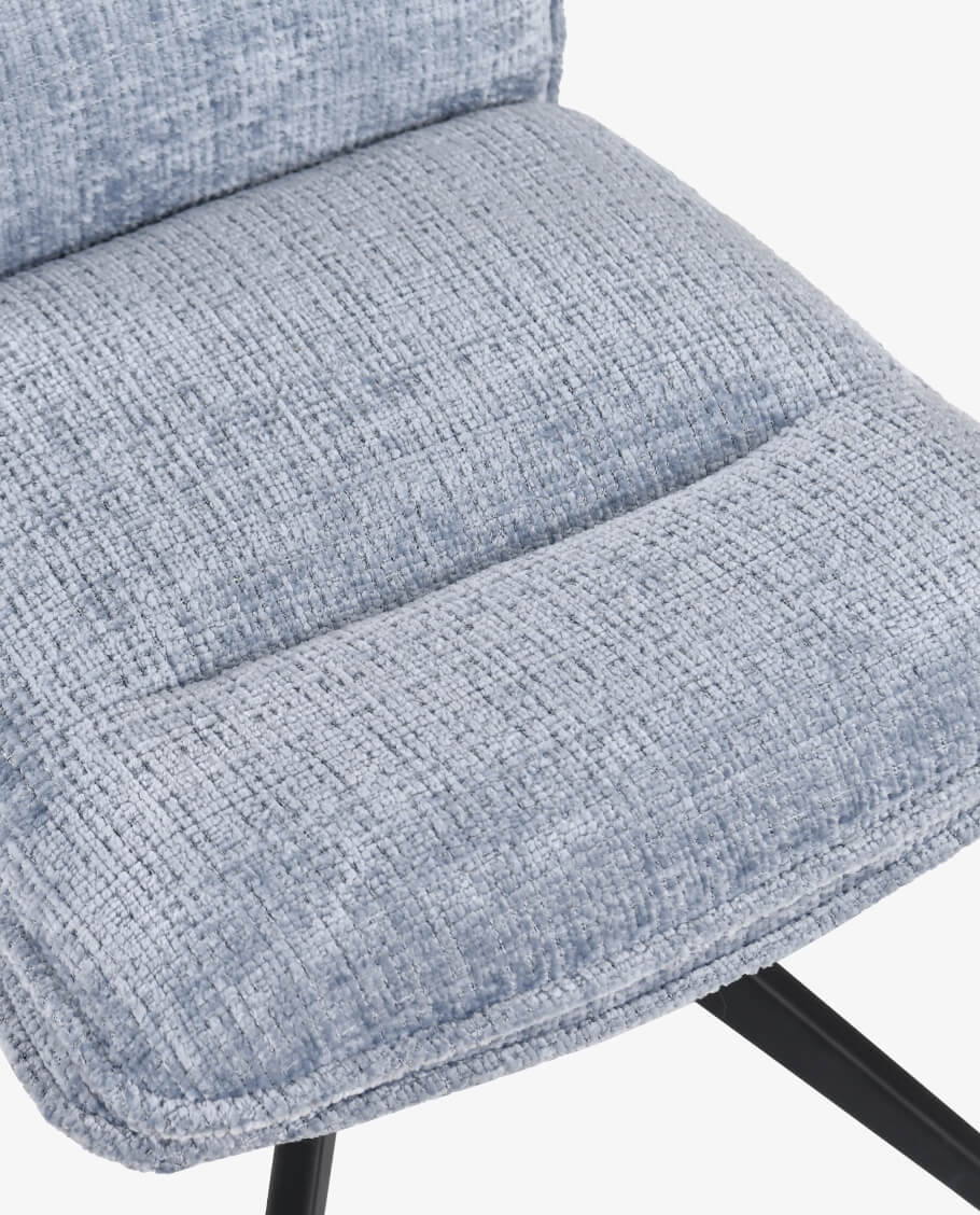 Duhome Drehbarer Chenille-Polsterstuhl mit 360°-Rotation und automatischer Rückstellung