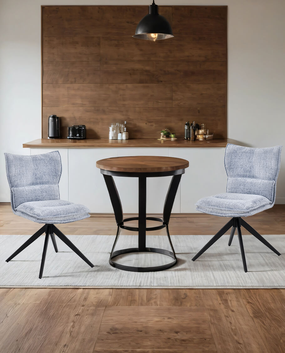 Duhome Drehbarer Chenille-Polsterstuhl mit 360°-Rotation und automatischer Rückstellung