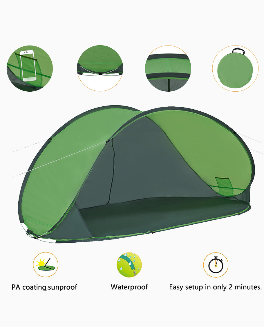 Strandmuschel Pop up Strandzelt Hellblau Polyester blitzschneller Aufbau Wetter- und Sichtschutz Farbauswahl Duhome BT-004