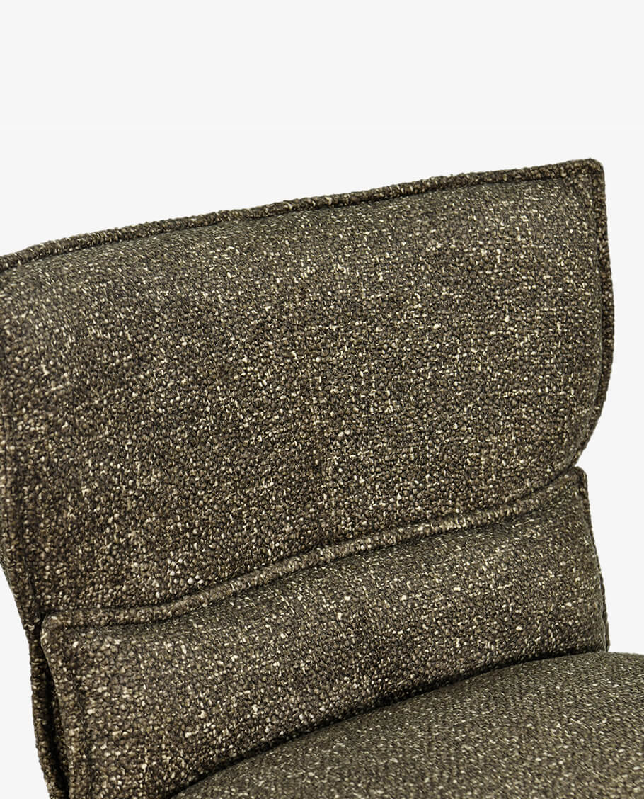 Höhenverstellbarer Drehbarer Bouclé-Barhocker mit Fußstütze