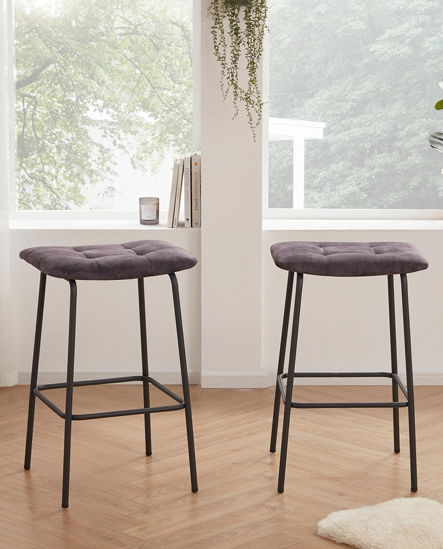 Duhome 2x Barhocker Barstuhl Gestell aus Metall Tresenhocker gepolstert Sitzhöhe 71 cm 5298D1