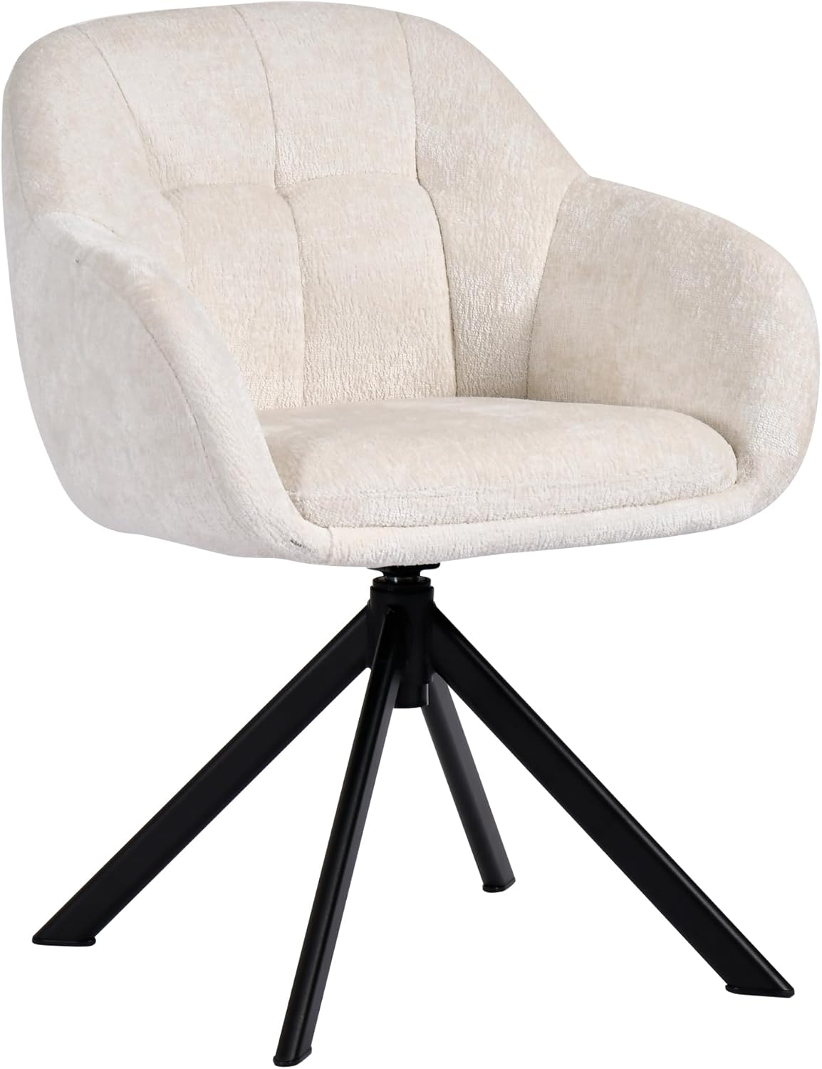 Duhome Loungesessel Armlehnstuhl aus Chenille-Stoff, Schminktisch Stuhl Esszimmerstuhl Sitzschale 360° drehbar 9-213A