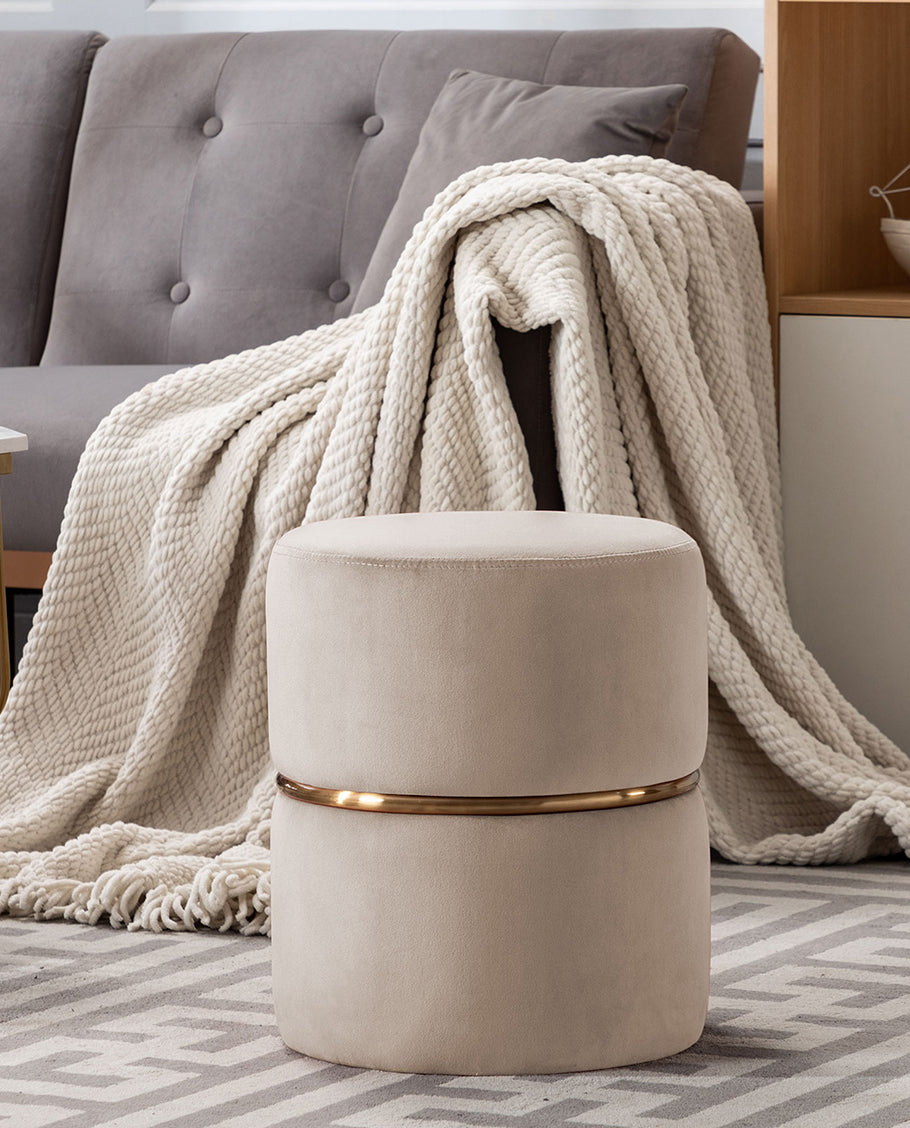 Duhome Sitzhocker Hocker Rund Polsterhocker Schminkhocker edles Design 9123