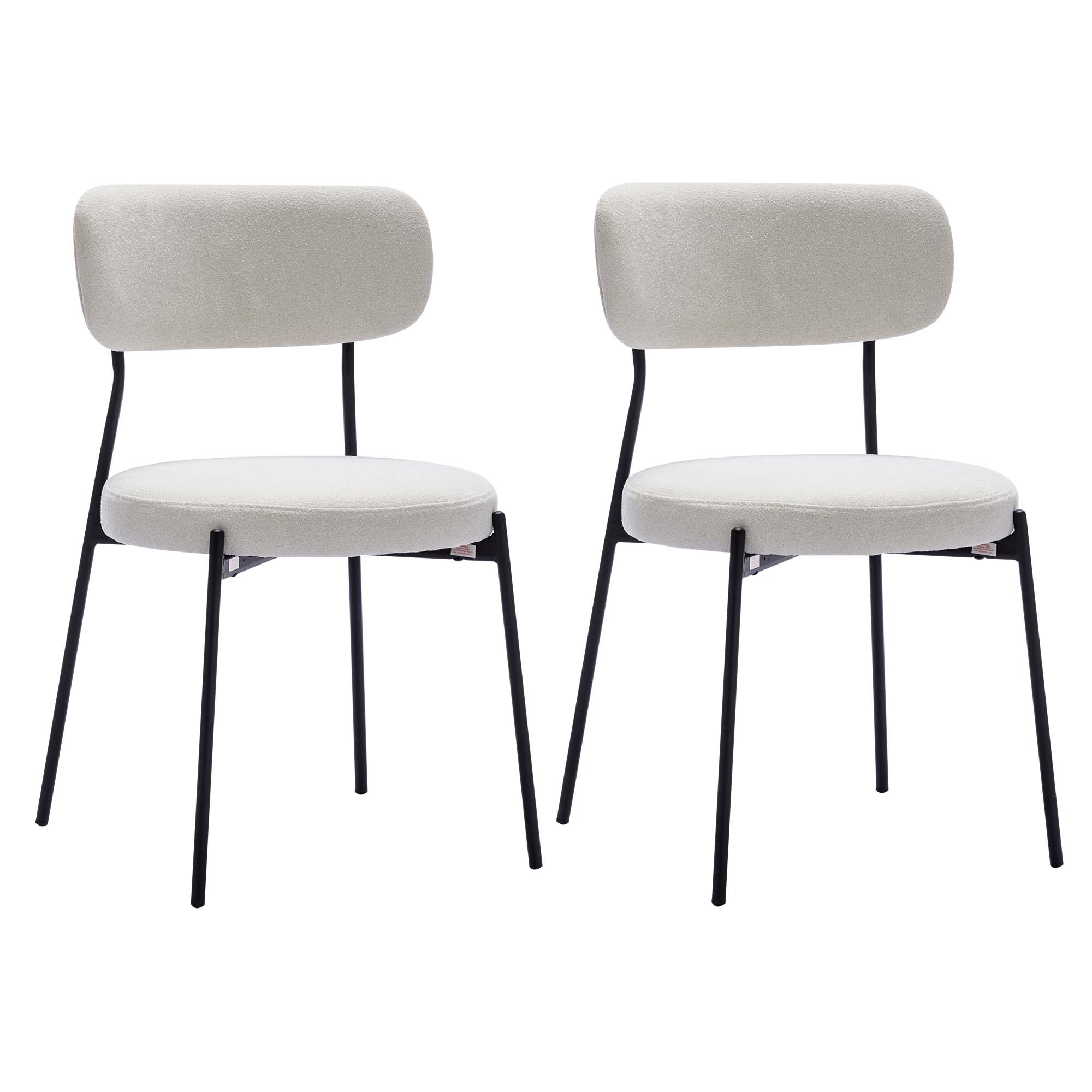 Duhome Esszimmerstühle Küchenstuhl 2er Set Polsterstuhl Wohnzimmerstuhl aus Bouclé Polsterstoff und Metallbeine für Küche Esszimmer Lounge Wohnzimmer Schlafzimmer, Gelb