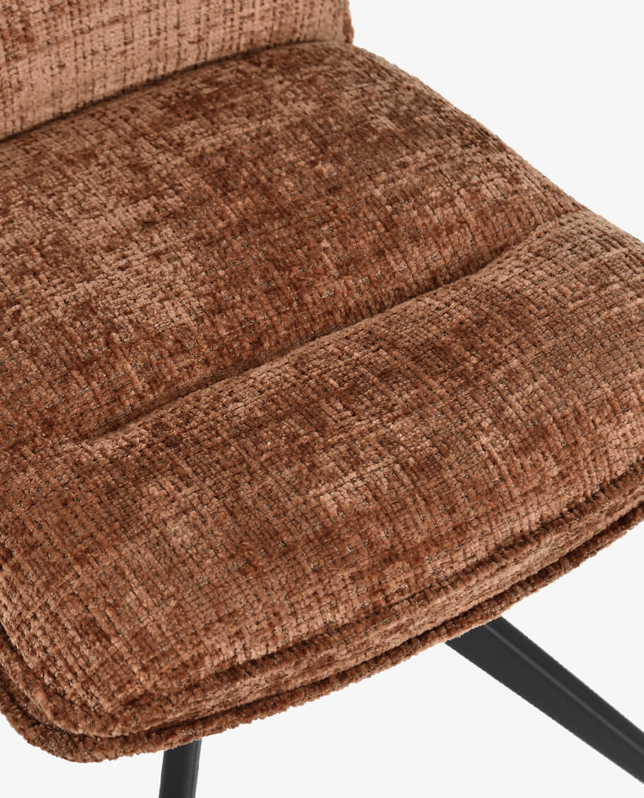 Duhome Drehbarer Chenille-Polsterstuhl mit 360°-Rotation und automatischer Rückstellung