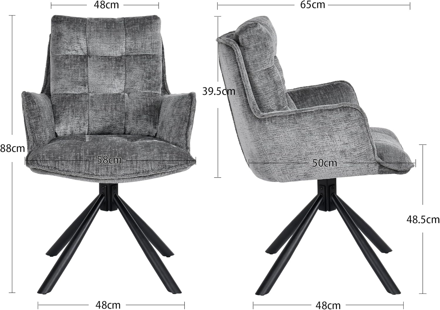 Duhome 180° drehbarer Esszimmerstuhl mit automatischer Liegefunktion