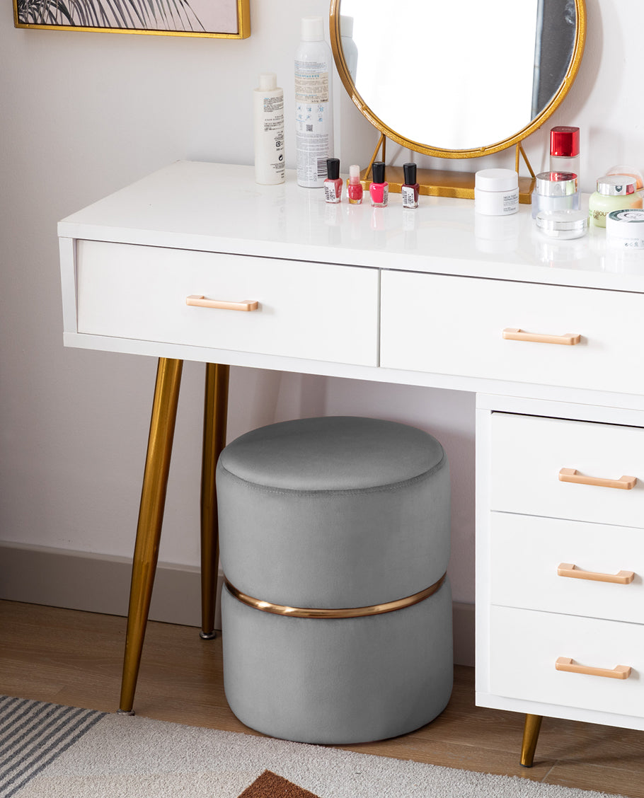 Duhome Sitzhocker Hocker Rund Polsterhocker Schminkhocker edles Design 9123