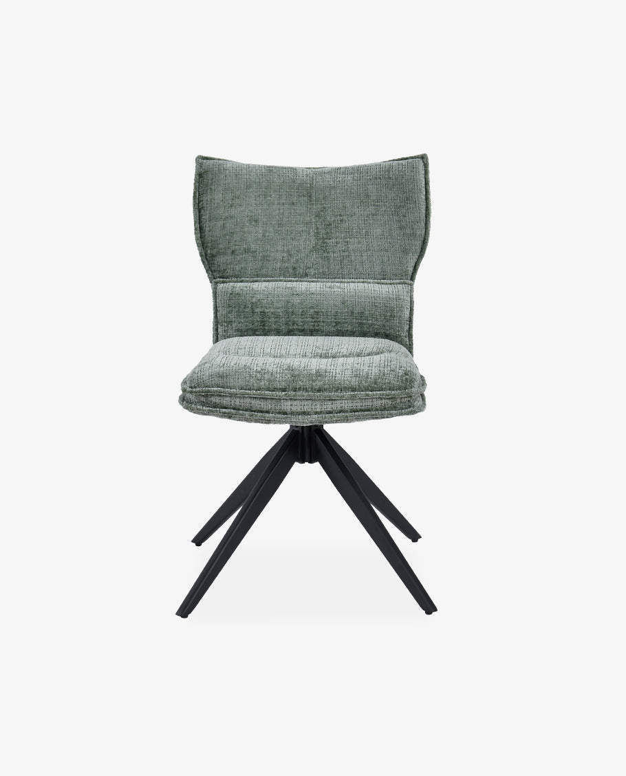 Duhome Drehbarer Chenille-Polsterstuhl mit 360°-Rotation und automatischer Rückstellung