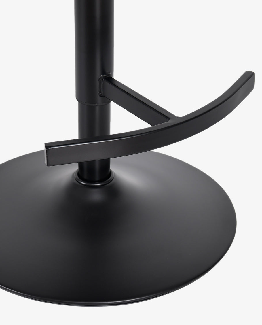 Höhenverstellbarer Drehbarer Bouclé-Barhocker mit Fußstütze