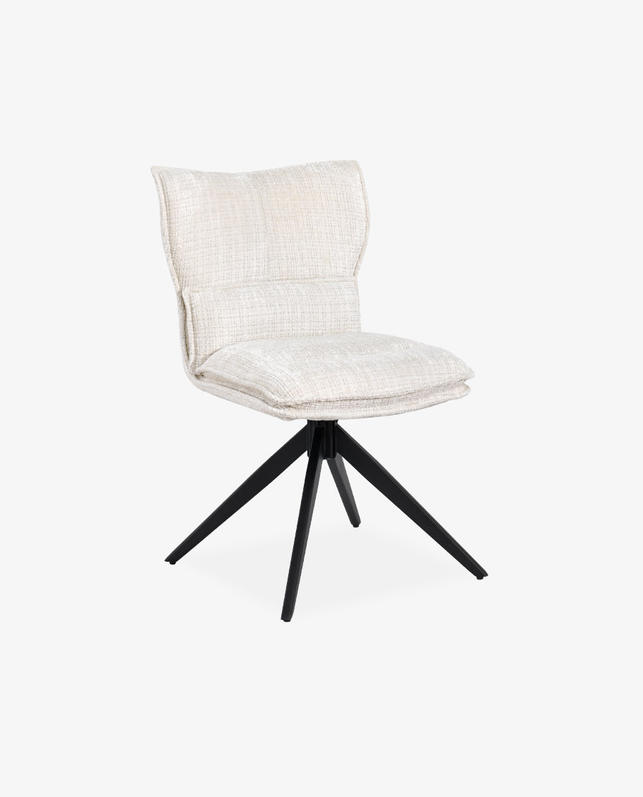 Duhome Drehbarer Chenille-Polsterstuhl mit 360°-Rotation und automatischer Rückstellung