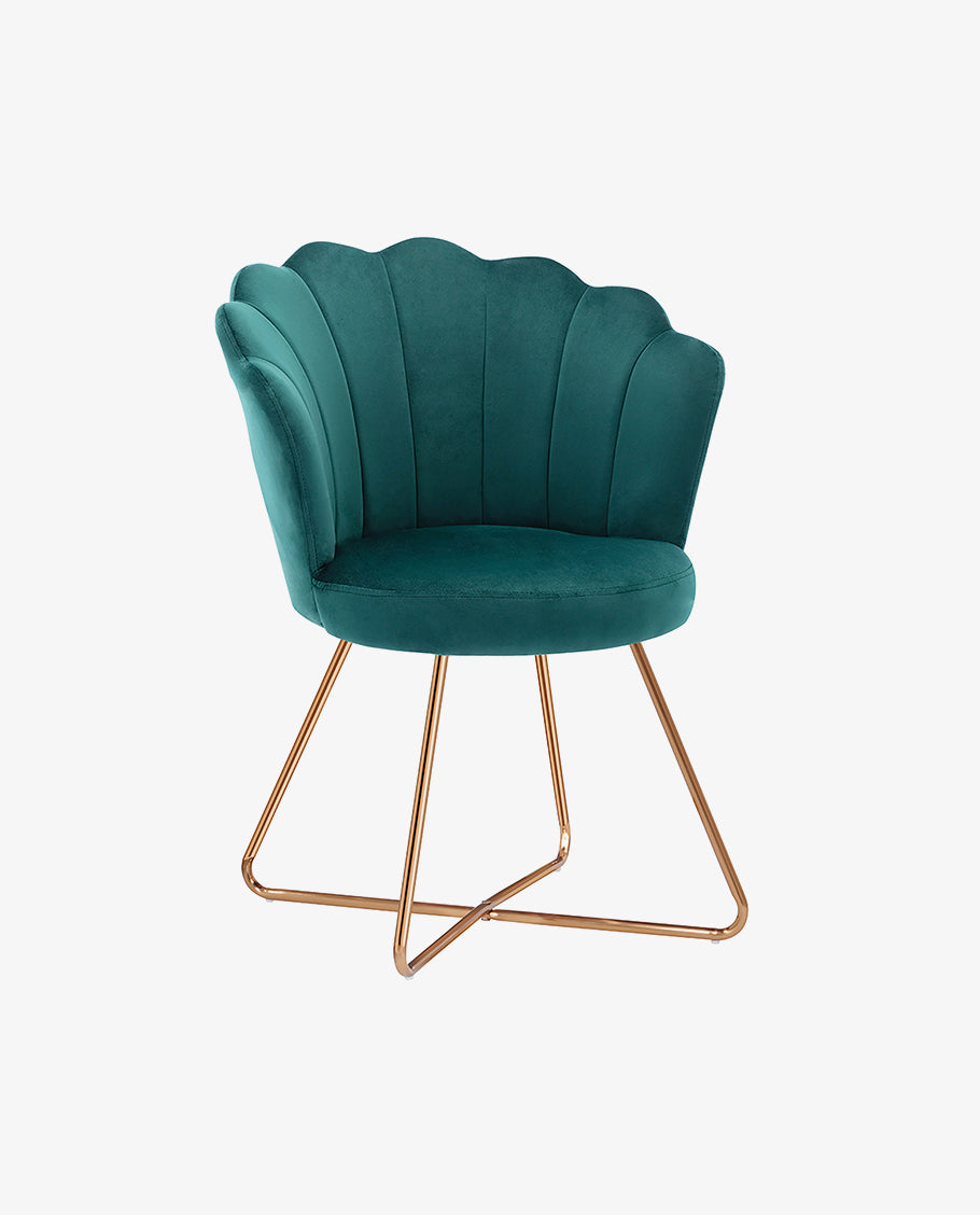 Duhome Sessel aus Stoff Samt Polstersessel Retro Design Polsterstuhl Metallgestell gold 8057C