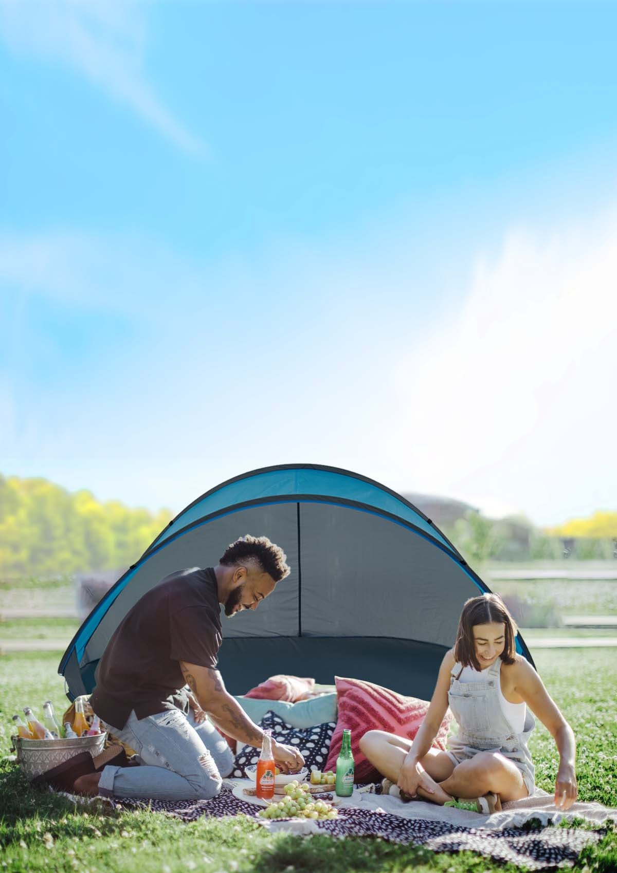 Strandmuschel Pop up Strandzelt Hellblau Polyester blitzschneller Aufbau Wetter- und Sichtschutz Farbauswahl Duhome BT-004