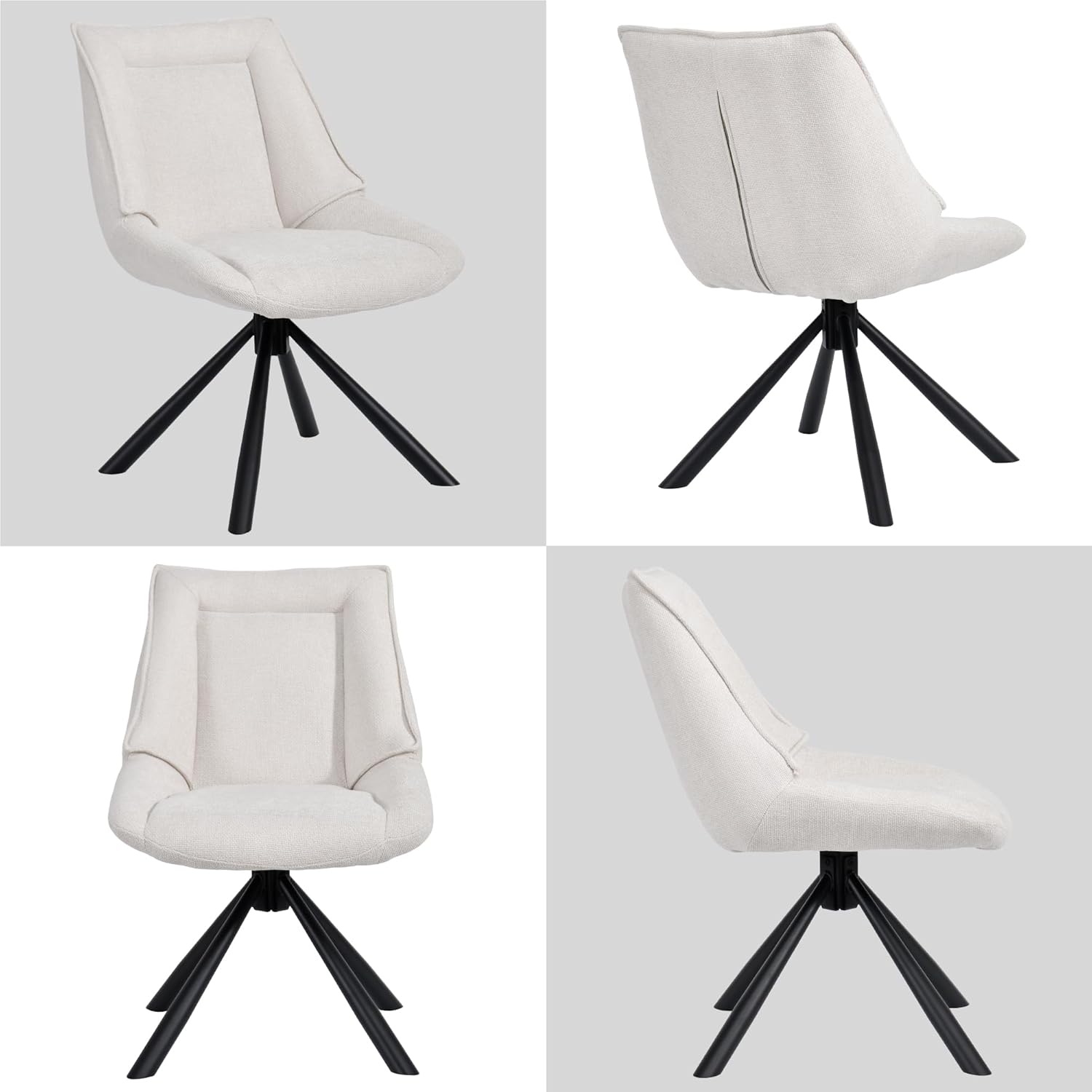 Duhome Esszimmerstuhl, Chenille-Stoff, 180° drehbar