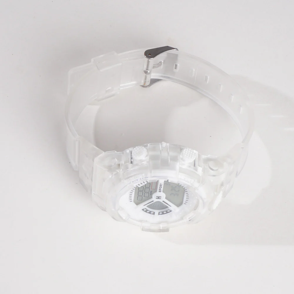 White sports digital watch for kids