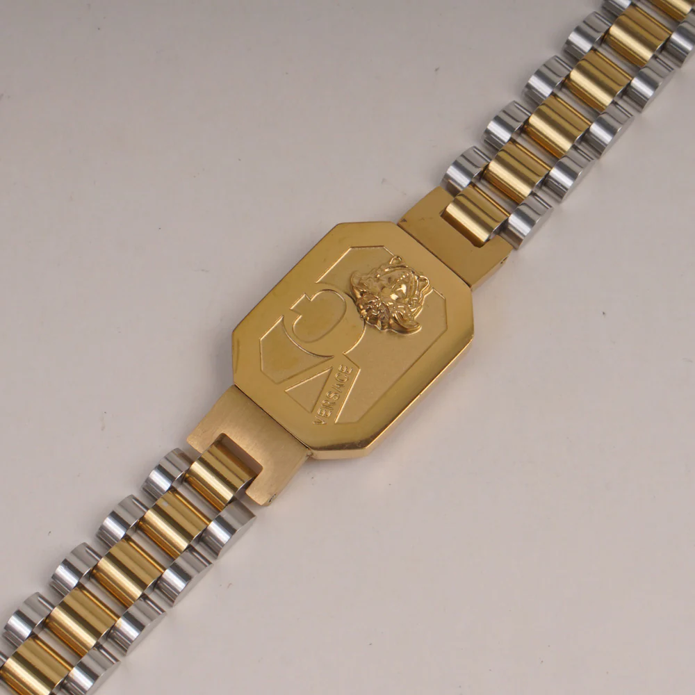 Two Tone Mens Golden Chain Bracelet V