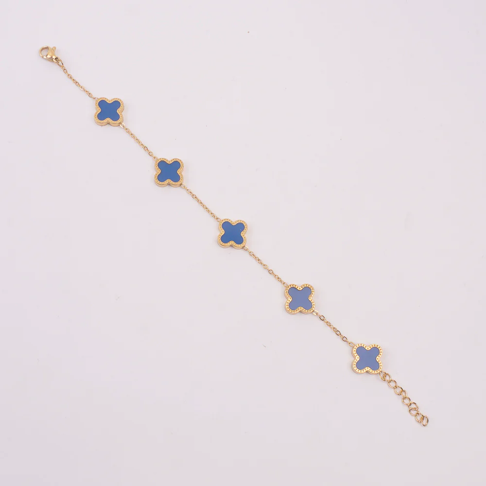 Womens Golden Chain Bracelet Blue