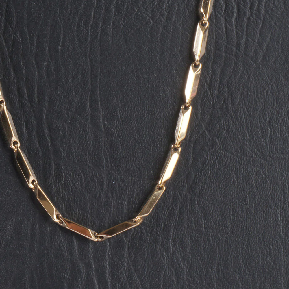 Mens Fancy Chain Necklace 3mm Golden